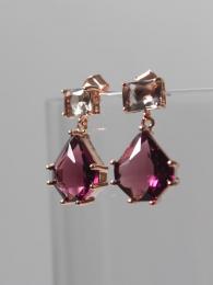 Black with Amethyst Drop Earrings Jewellery by Parkside for Sally Bourne Interiors London